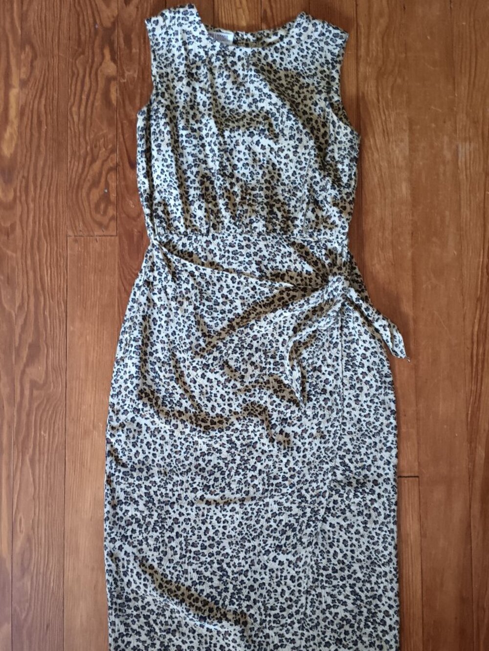 Y2k 100% SILK leopard print max wrap dress S luxury